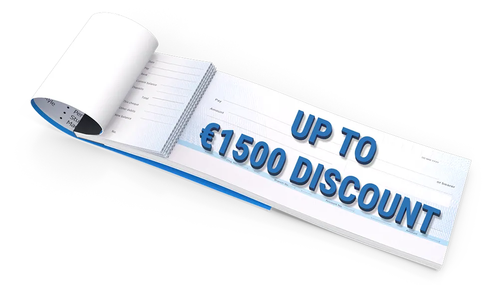 Cheque Book-1500 euro discount